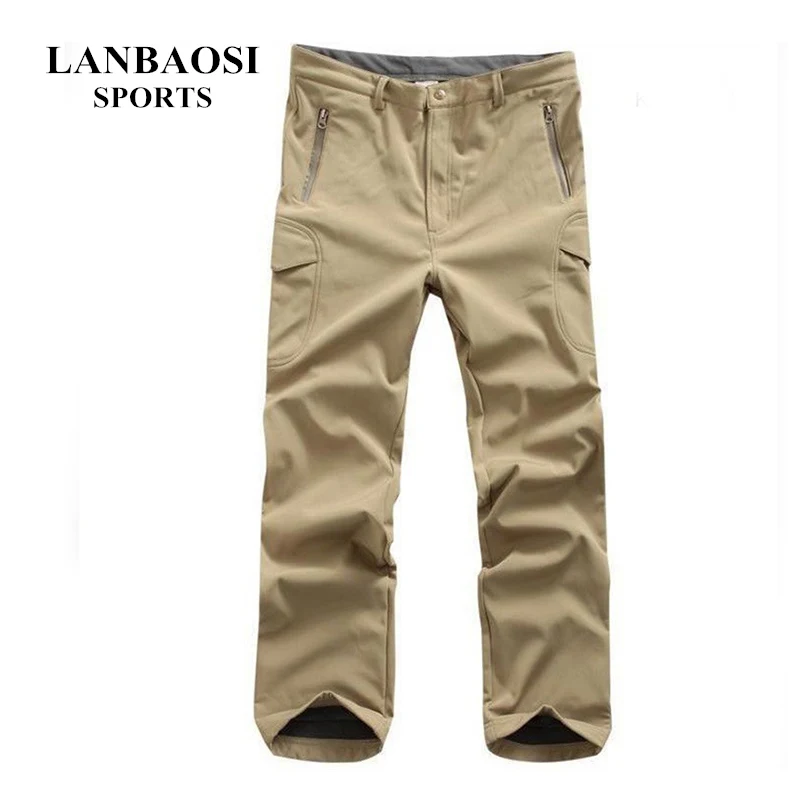 

LANBAOSI Outdoor Sports Men's Hiking Pants Fleece Tactical Military Army Camo Combat Straight Trousers for Climbing Hunting