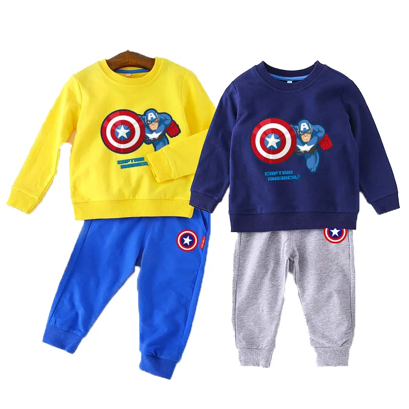 

2019 Hildren Clothing Sets Spring Autumn baby Boys Girls Clothing Sets Boy Spiderman Captain America Role Play Set Teen Clothes