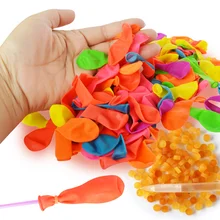 120 шт. латексные шары и 120 шт. резиновые водяные шары пляжные игрушки многоцветный надувной шар летние уличные игрушки для детей