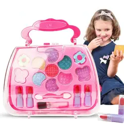 Девушки безопасности моющиеся претендует косметический игрушка набор для макияжа Помады тени для век аппликатор палочка косметический