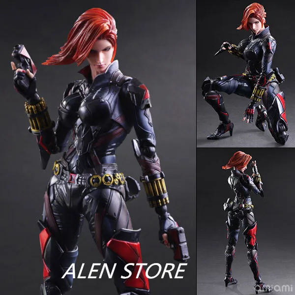

Black Widow 27cm 1pcs PVC Figures Play Arts Kai The Avenger Marvel Action Anime Figures Kids Gifts Toys