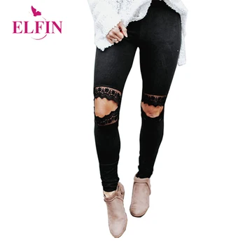 

Summer High Waist Pencil Pants Women Lace Hollow Out Patchwork Harajuku Women Clothing SJ2088R