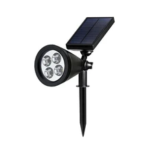 4PCS Solar Powered LED garden lamp Security Spot Light warm white Waterproof Outdoor home Decoratation spotlight free shipping