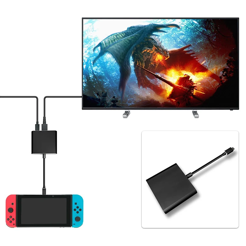 HDMI Type C Adapter Dock for Nintend Switch Samsung Galaxy S8/S8P Smartphone TV Converter Cable | Электроника