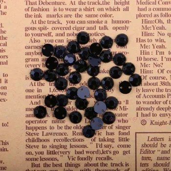 

4mm 5mm 6mm 200pcs/pack Round Shape Sew On Rhinestone Black Color Acrylic Beads Flat Back 2 Holes Sew-On Stone