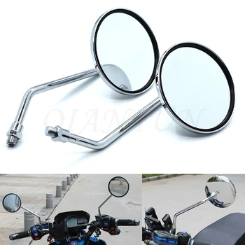 

Universal motorcycle mirror chrome round mirror motorcycle rearview mirror For Yamaha FZ6 FAZER FZ6R FZ8 FZ1 FAZER XJ6 DIVERSION