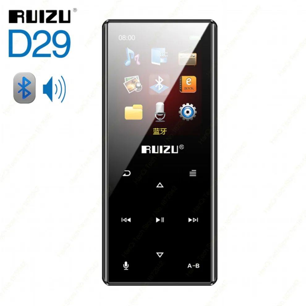 RUIZU D29 Bluetooth MP3-плеер портативный аудио 8 Гб музыкальный плеер со встроенным динамиком Поддержка FM, запись, электронная книга, часы, шагомер