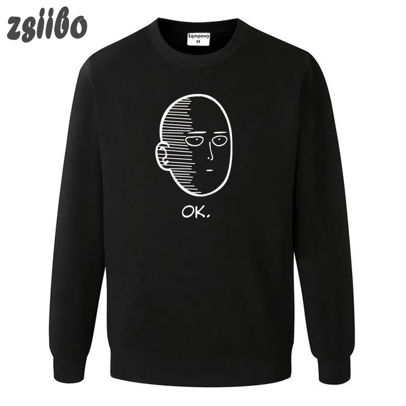 

ONE PUNCH MAN New comic Spoof print couple round neck Casual Hip Hop Hoodies Long Sleeve Traksuit Fleece Pullover Hoody WGWY13