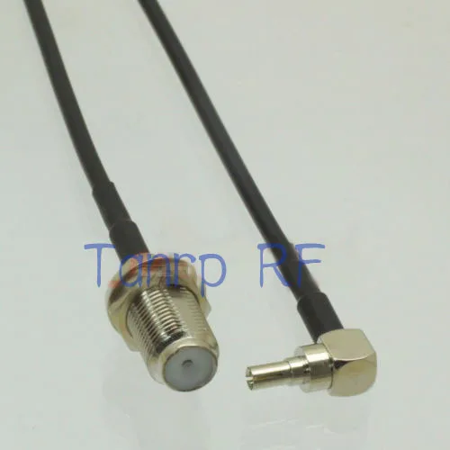 

6in CRC9 male right angle to F female nut bulkhead connector adapter RG174 RF coaxial jumper cable Huawei Modem 15cm