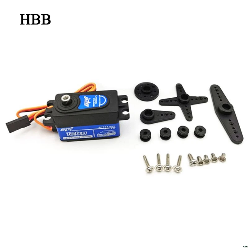 

SPT4412LV 12KG Remote Control Parts Digital Servo Large Torque Metal Gear Short Body For RC Airplane Car Boat