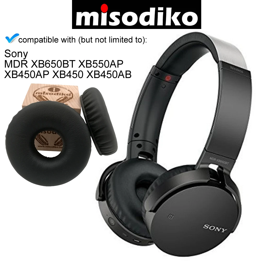 

misodiko Replacement Cushions Ear Pads - for Sony MDR XB650BT XB550AP XB450 XB450AP XB450AB, Headphones Repair Parts Earpads