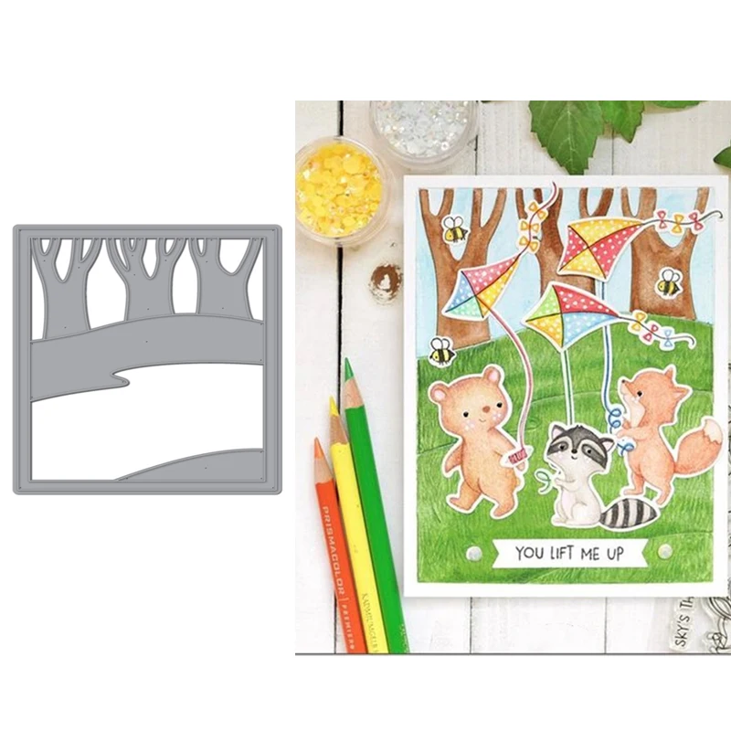 

Tree Rectangle Frame Cutting Dies DIY Paper Card Album Making Scrapbooking Template Craft Stencil Embossing New Dies For 2019