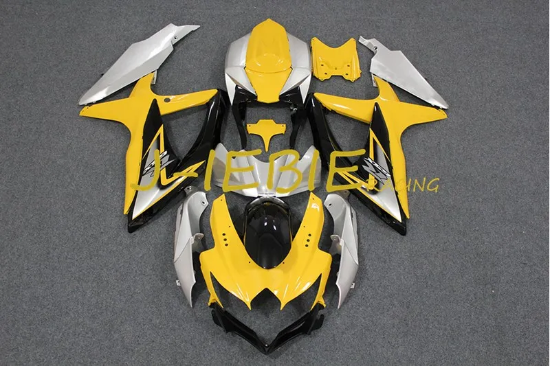 

Yellow silver black Injection Fairing Body Work Frame Kit for SUZUKI GSXR 600/750 GSXR600 GSXR750 2008 2009 2010