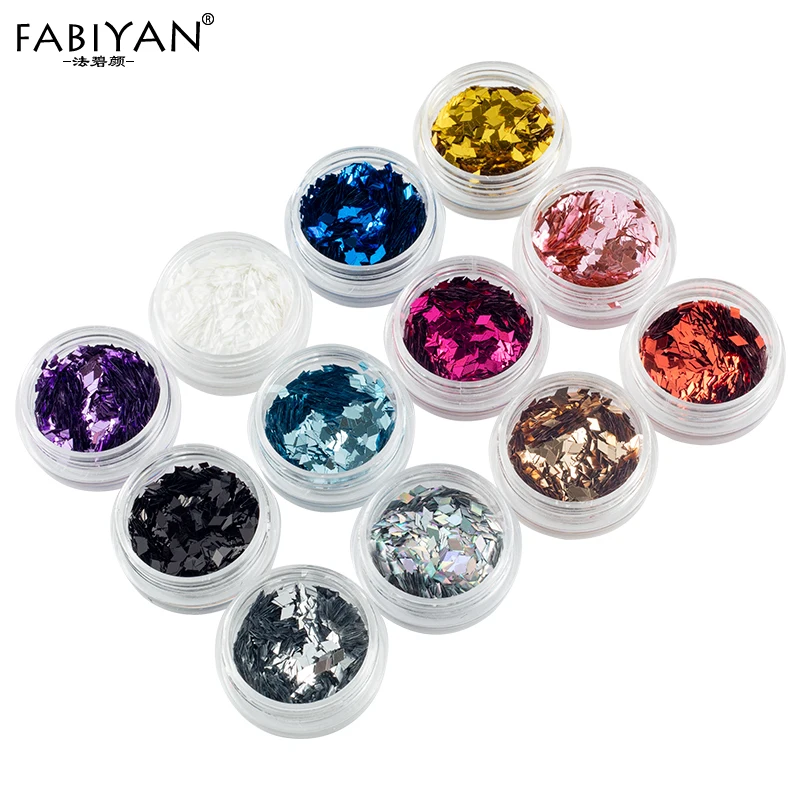 

12 Colors 3D Rhombus Shape Glitter Paillette Sequins Powder Nail Art Polish Tips Decoration DIY Manicure Tools Jewelry Set Kit