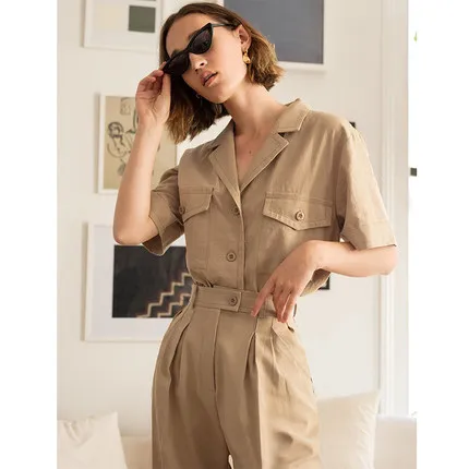 

Laura's Store//High quality new arrival ladies'suit summer 2018,safari style shirt and trousers set for women free shipping