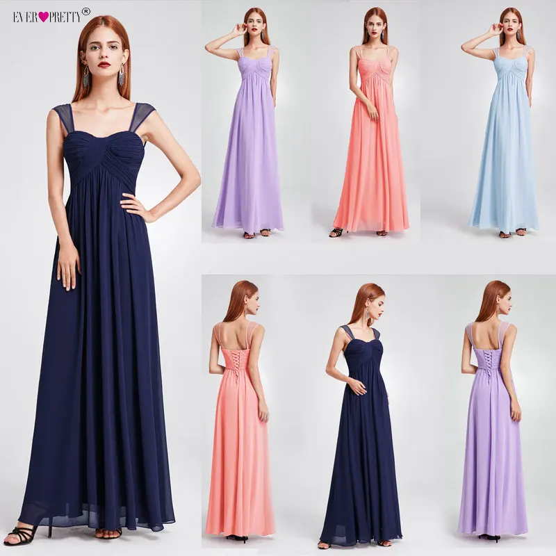

Long Evening Dresses Ever Pretty EP08864 Chiffon Off the shoulder Floor-Length A-line Empire Evening Party Dress robe de soiree