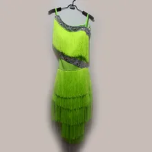 Стиль латинских Танцевальный костюм пикантная обувь; со стразами; с бахромой для латинских танцев платье для женщин конкурс латиноамериканских танцев платье S-4XL F81