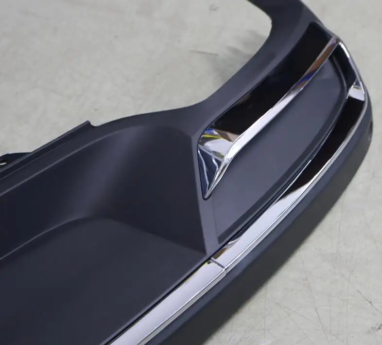 Difusor de parachoques trasero PP negro de alta calidad, labio trasero del coche automático con línea cromada para skoda Octavia 4dr o 5dr 2015 2016 2017