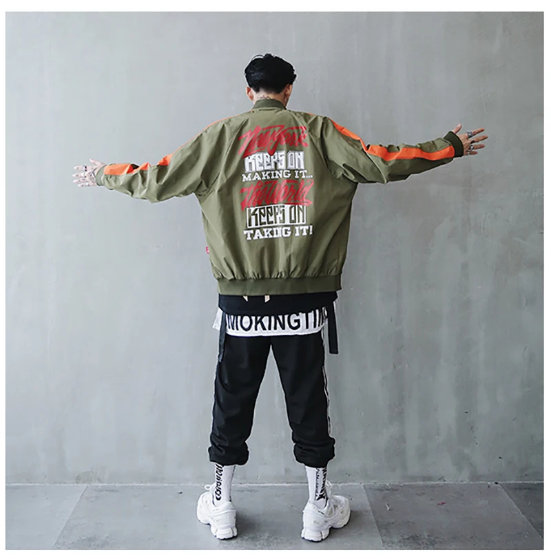 Bomber Jacket Men Pilot Printed Streetwear  (15)