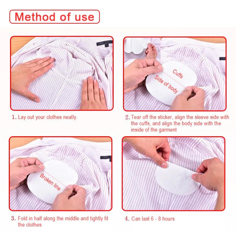 100 шт/50 пакетов летние подмышечные прокладки для защиты одежды от пота дезодоранты наклейки поглощающие одноразовые против пота патч