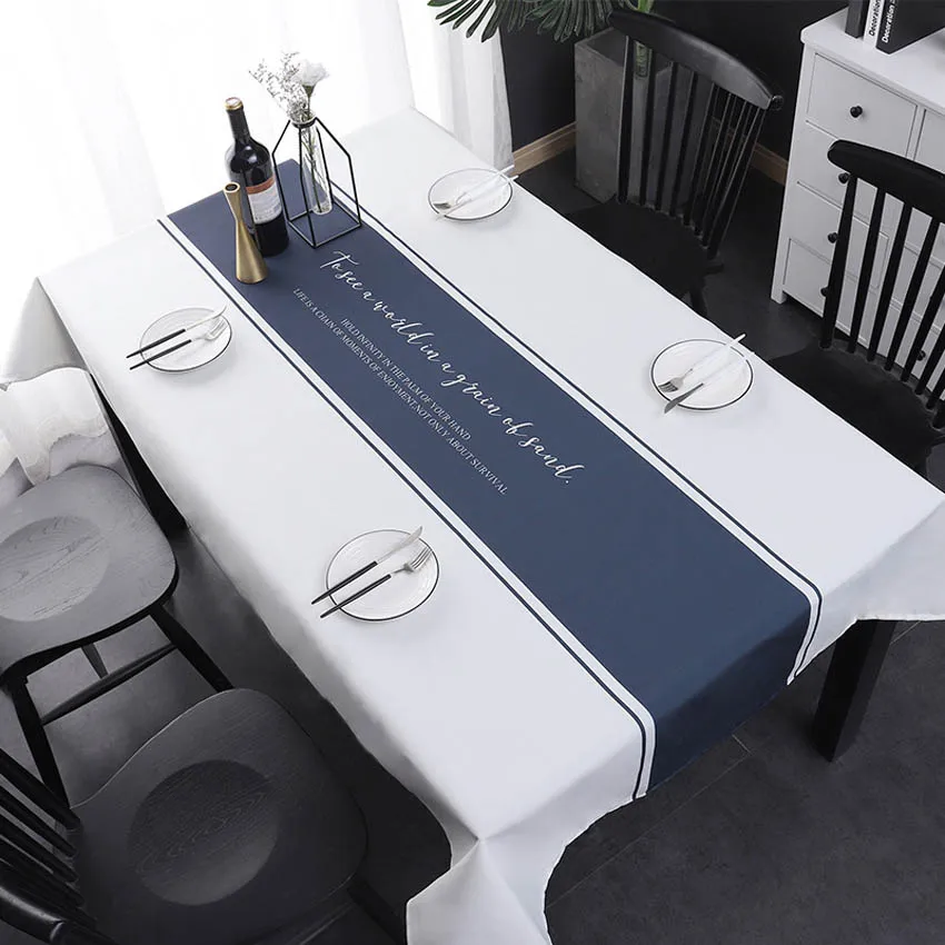 

Nordic Striped Table Cover Rectangle Table Cloth Waterproof Tablecloth Oilproof Tablecloth Rectangular Table Clothes Tafelkleed
