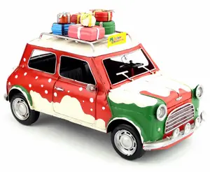Винтажная железная модель автомобиля, рождественские украшения для дома, украшения, винтажная живопись автомобиля, ремесла, украшение для гостиной в стиле ретро