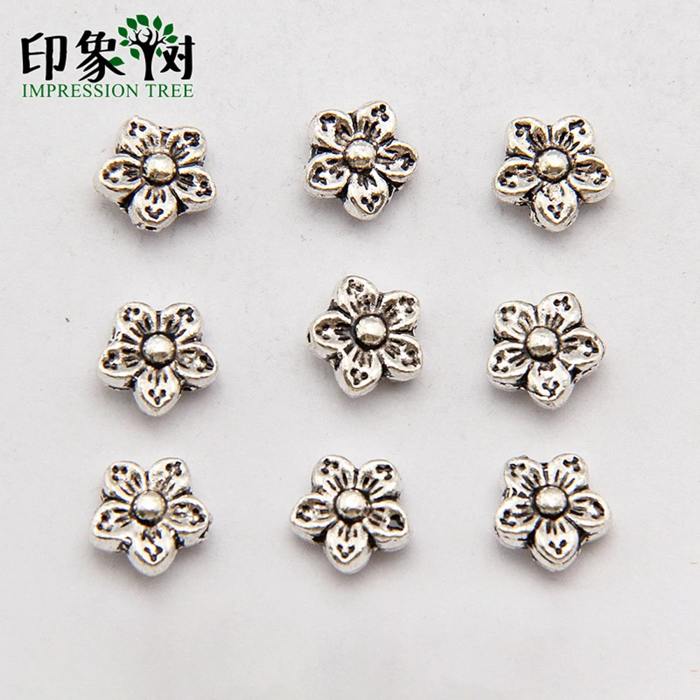 

20pcs/Lot 8MM Silver Tone Metal Beads Flower Shape Loose Spacer Beads For Jewelry Making Bracelet Accessories Handmade 810