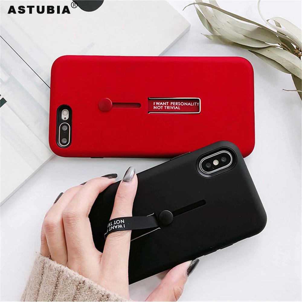 

For iPhone X Case For iPhone 8 7 6 Plus Ring Case Silicone Slim Stealth Bracket Holder Ring Belt Cover For iPhone 6 7 8 Fundas