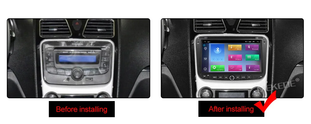 Discount MEKEDE 1024*600 Capacitive screen Android 9.1 2+32G System car gps navigator dvd for Geely Emgrand EC7 with free 16G map card 6