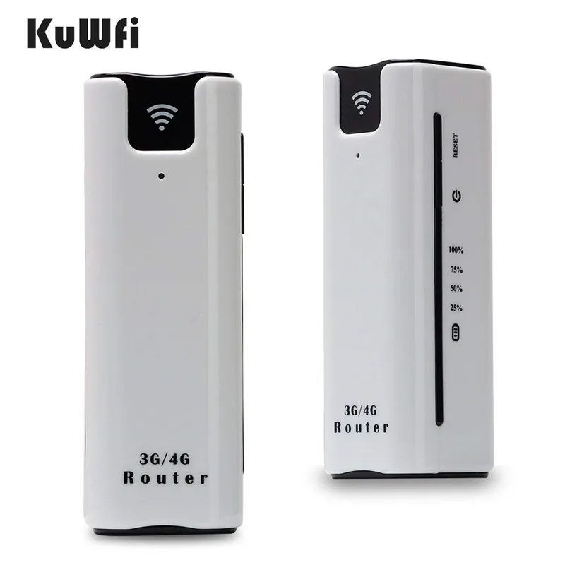 

KuWfi 2200mAh 3G Wireless Router Mini Portable WI-FI Routers Support 2100MHZ Mobile WiFi Hotspot With Sim Card Slot