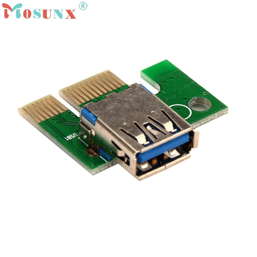 Del PCI E Express 1X до 16X удлинитель Riser адаптер карта с Molex 60 см USB кабель sz0120|1x to 16x|pci-e