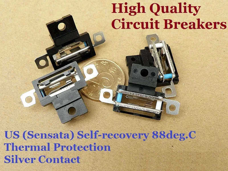 100PCS Made In USA Self recovery 88 deg.C Thermal Protection Silver