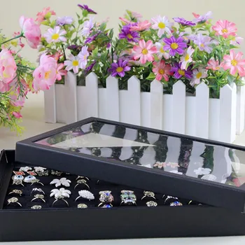 

Fashion Jewelry Organizer Box Holder Show Case For Ring Earring Storage Display Storage Bag Organizer Container Case Storage Box