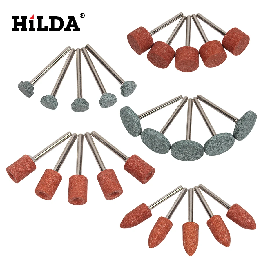 Lot De 12 Pierres Meules Abrasives Sur Tige - Pour Visseuse, Ponçage Verre, Pierre, Polissage