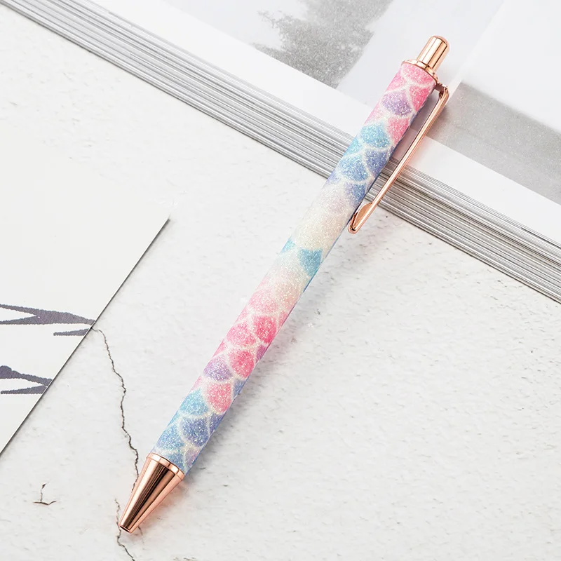 Креативная металлическая Подарочная шариковая ручка офисная, деловая канцелярская Шариковая ручка для подписи школьные принадлежности - Цвет: FLOWERS1