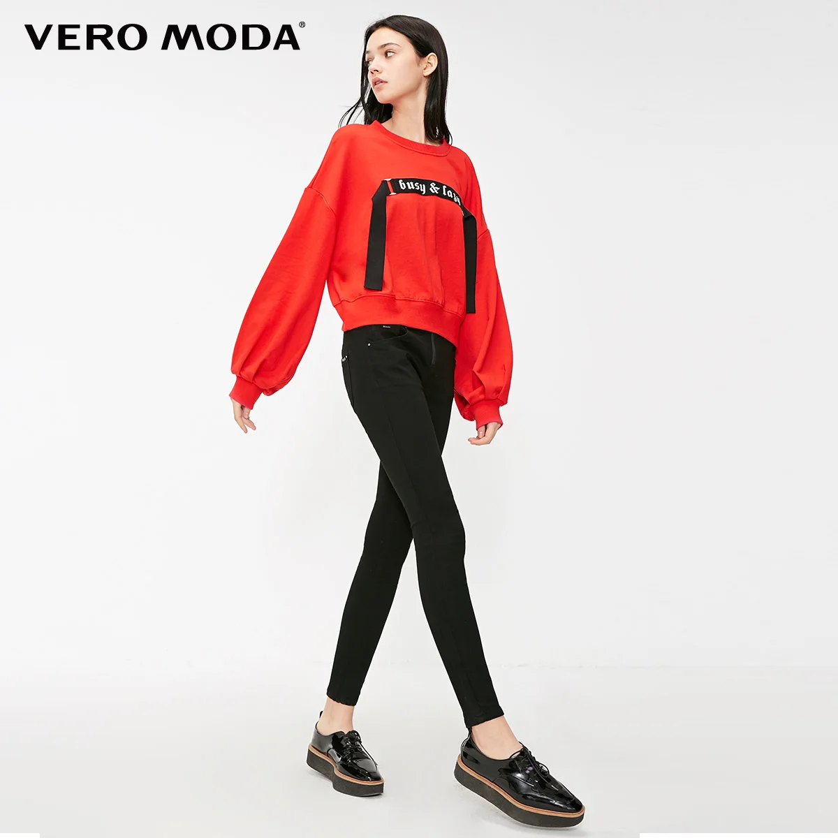 Vero Moda новые женские джинсы женские джинсы с высокой талией на шнуровке и молнии | 318332507