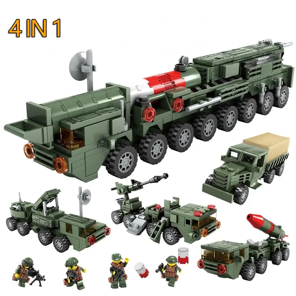 KAZI 4 в 1 Военный танк мировой войны ракетная атака оружие технологические