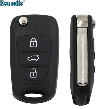 3 Buttons Replacement balnk Flip Remote Key Shell for Kia Rio Soul Ceed SORENTO SPORTAGE Optima Uncut Blade