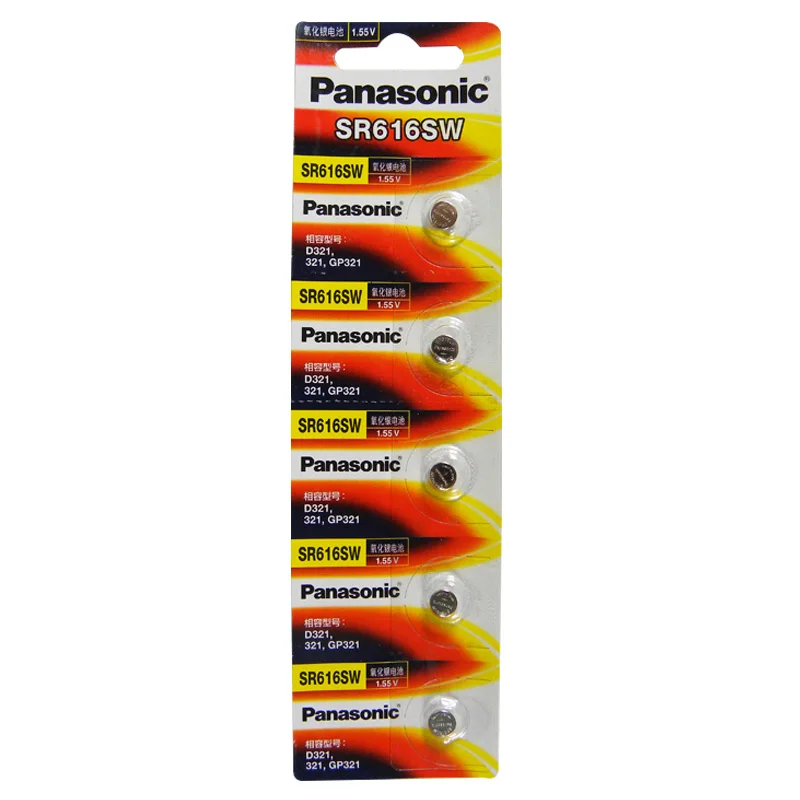 50 шт./лот Panasonic SR616SW 321 оксида серебра D321 321 GP321 1,55 v-образная кнопка плоский круглый аккумулятор Батарея батареи 6,8 мм* 1,6 мм Сделано в Японии