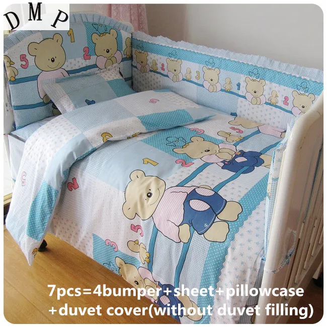 Discount! 6/7pcs Baby crib bedding set 100% cotton Baby Quilt Cover,120*60/120*70cm