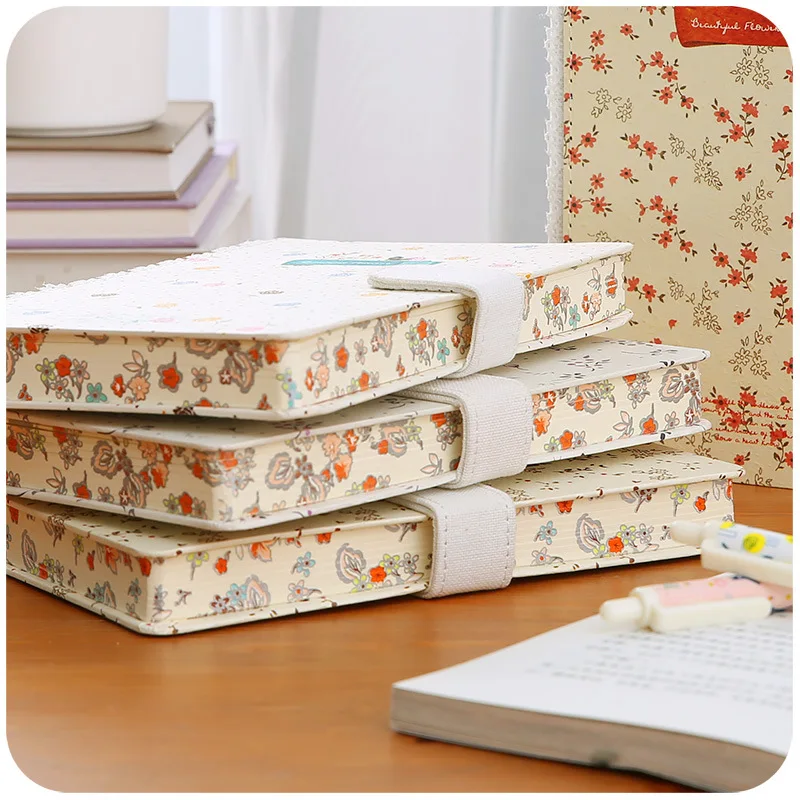 

Fresh Notebook Stationery Creative Literature Magnetic Lever Notepad Floral Lace Japan Korea Handbook agenda 2017 diary caderno