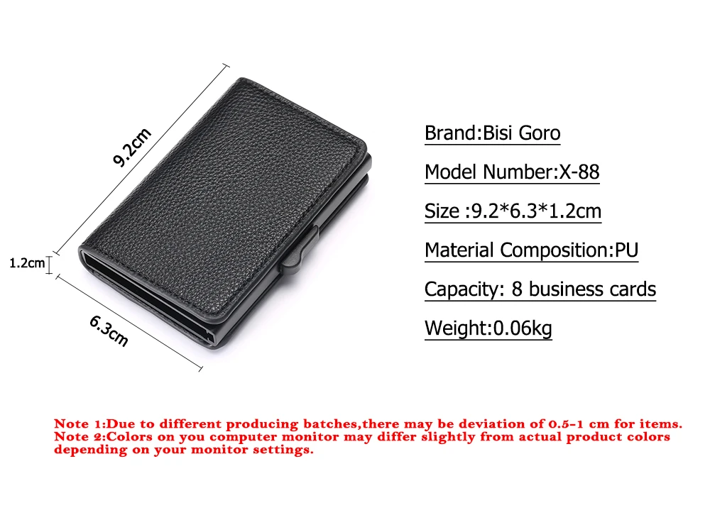 BISI GORO, новинка, кредитный держатель для карт, RFID Блокировка, карта, кошелек для путешествий, алюминиевая коробка, Модный мягкий кожаный тонкий чехол для карт