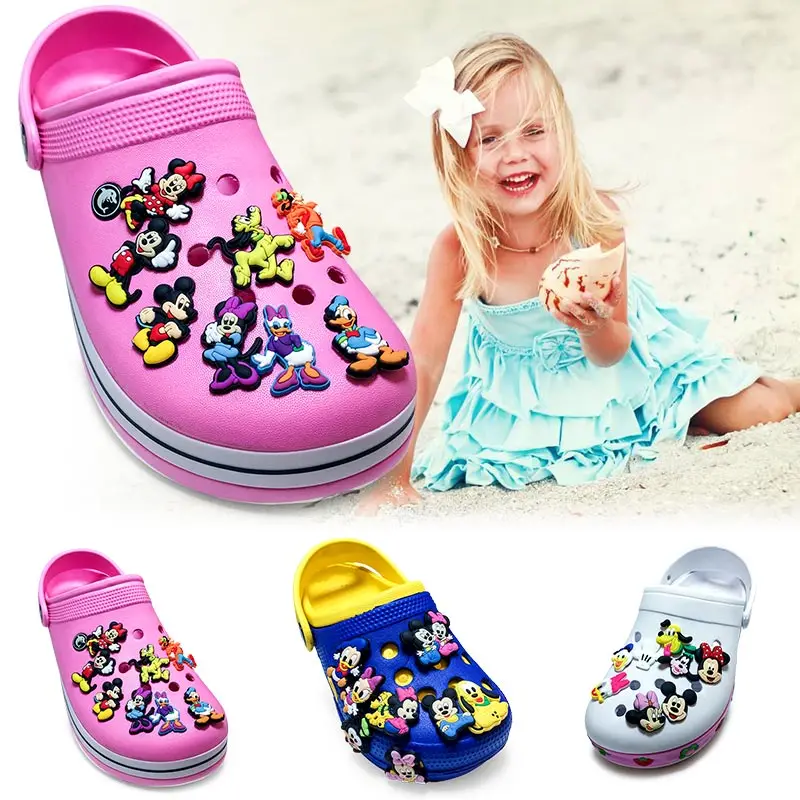 

Novelty 1pcs Mickey minnie PVC Shoe Charms,Shoe Buckles Accessories Fit Bands Bracelets Croc JIBZ,Kid Party Gifts Christmas gift