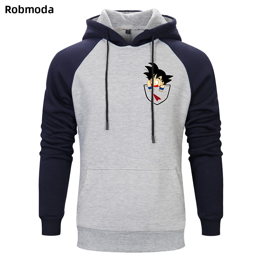 

Japan Anime Dragon Ball Z goku Hoodies Men Harajuku Raglan Sweatshirts Torankusu Streetwear Super Saiyan Sportswear Mens Pokemon