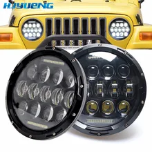HJYUENG 75w 2pcs For Jeep Wrangler JK TJ 7Inch White DRL Hi/lo Beam LED Round Headlight Offroad Car Lamp For Land Rover Defender HJYUENG 75w 2pcs For Jeep Wrangler JK TJ 7Inch White DRL Hi/lo Beam LED Round Headlight Offroad Car Lamp For Land Rover Defender