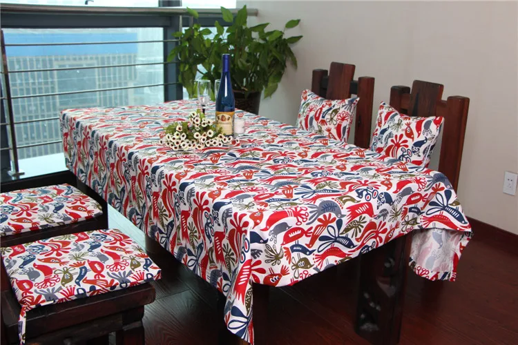 

new cotton textile printing pillow series floral tablecloths tablecloth custom furniture package