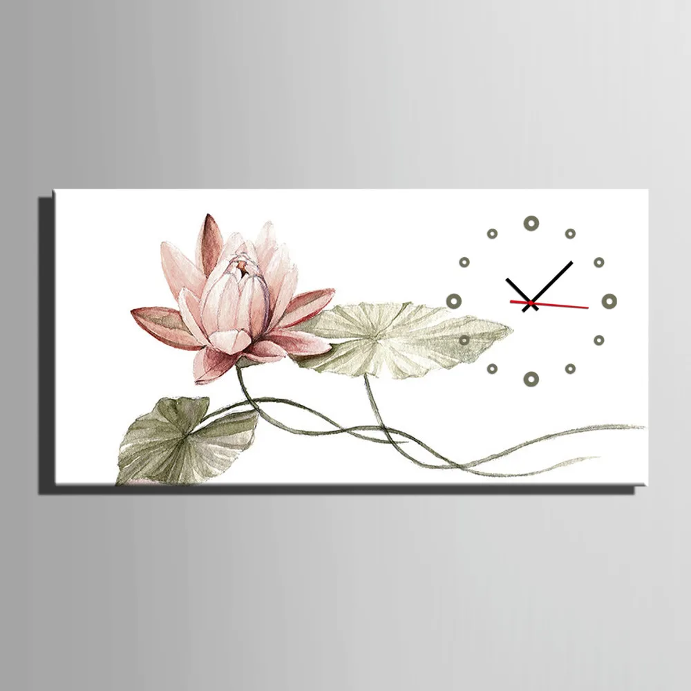 E-HOME Pink Lotus Clock in Canvas 1pcs wall clock | Дом и сад