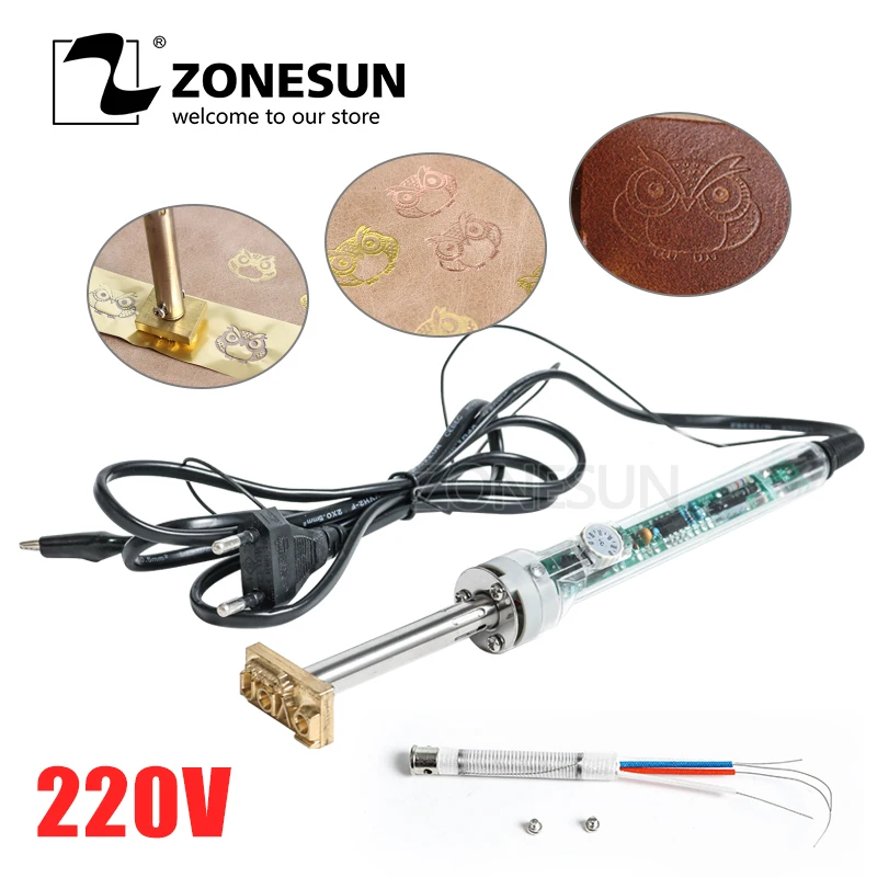 ZONESUN Leather stamp tool Heat embosser Branding iron custom Embossed