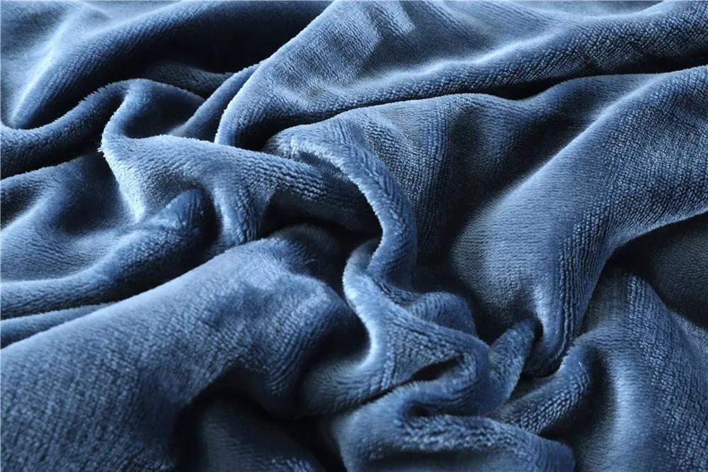Теплое Мягкое Флисовое одеяло s двойной слой толстый плюшевый плед на диван кровать самолет пледы Твердые покрывала домашний текстиль 1 шт синее одеяло