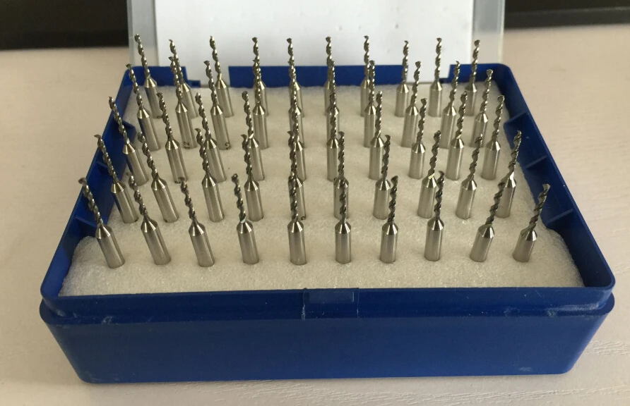 

wholesale 50PCS PCB bit tungsten alloy on shank drill 0.9 mm circuit boards tiny bit amber beeswax punch CNC Drill Bits